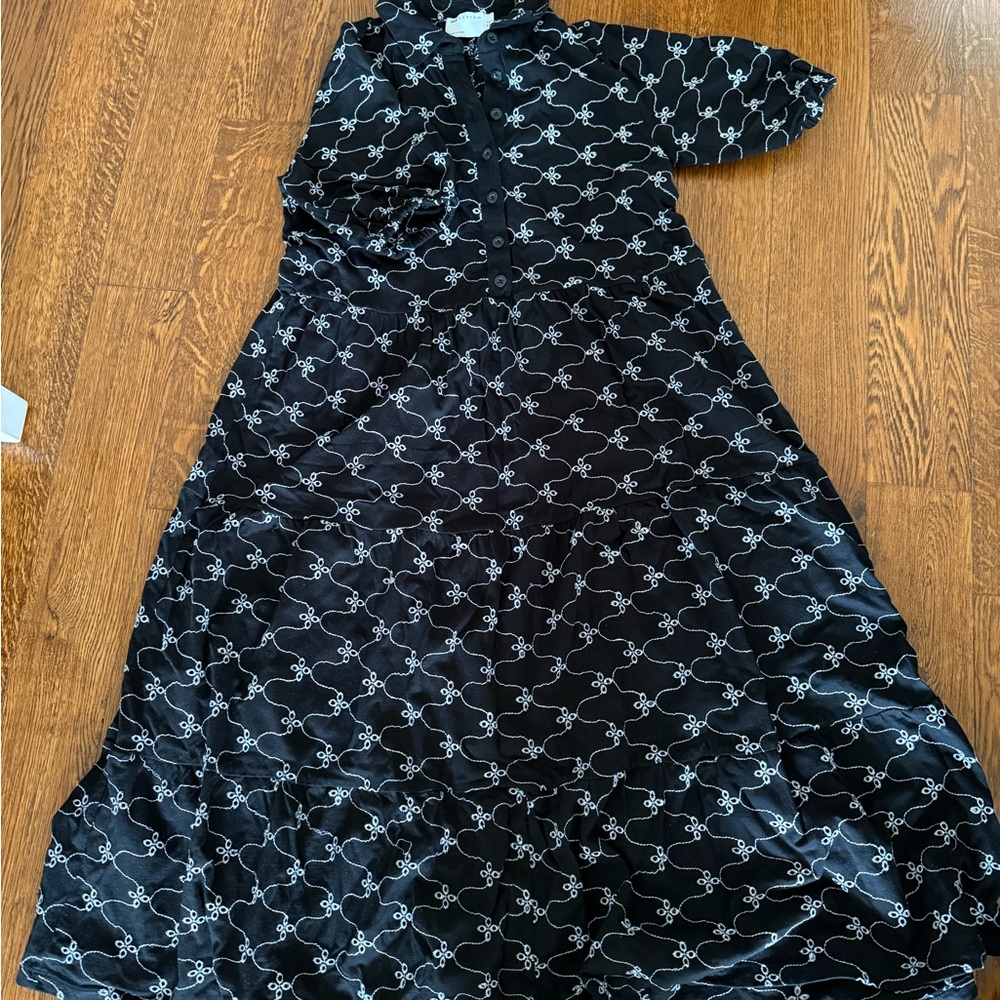 ASOS Black Maxi Dress with White Chain Print